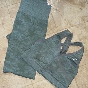 Green Camo Gymshark set